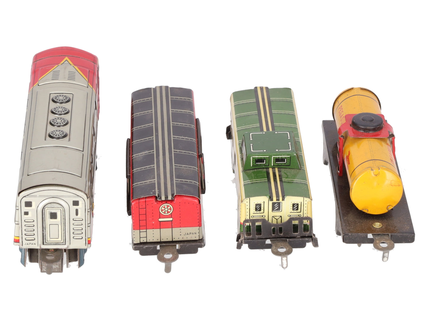 Sakai HO Vintage Lithographed Tinplate ATSF Diesel Locomotive Freight Set VG/Box