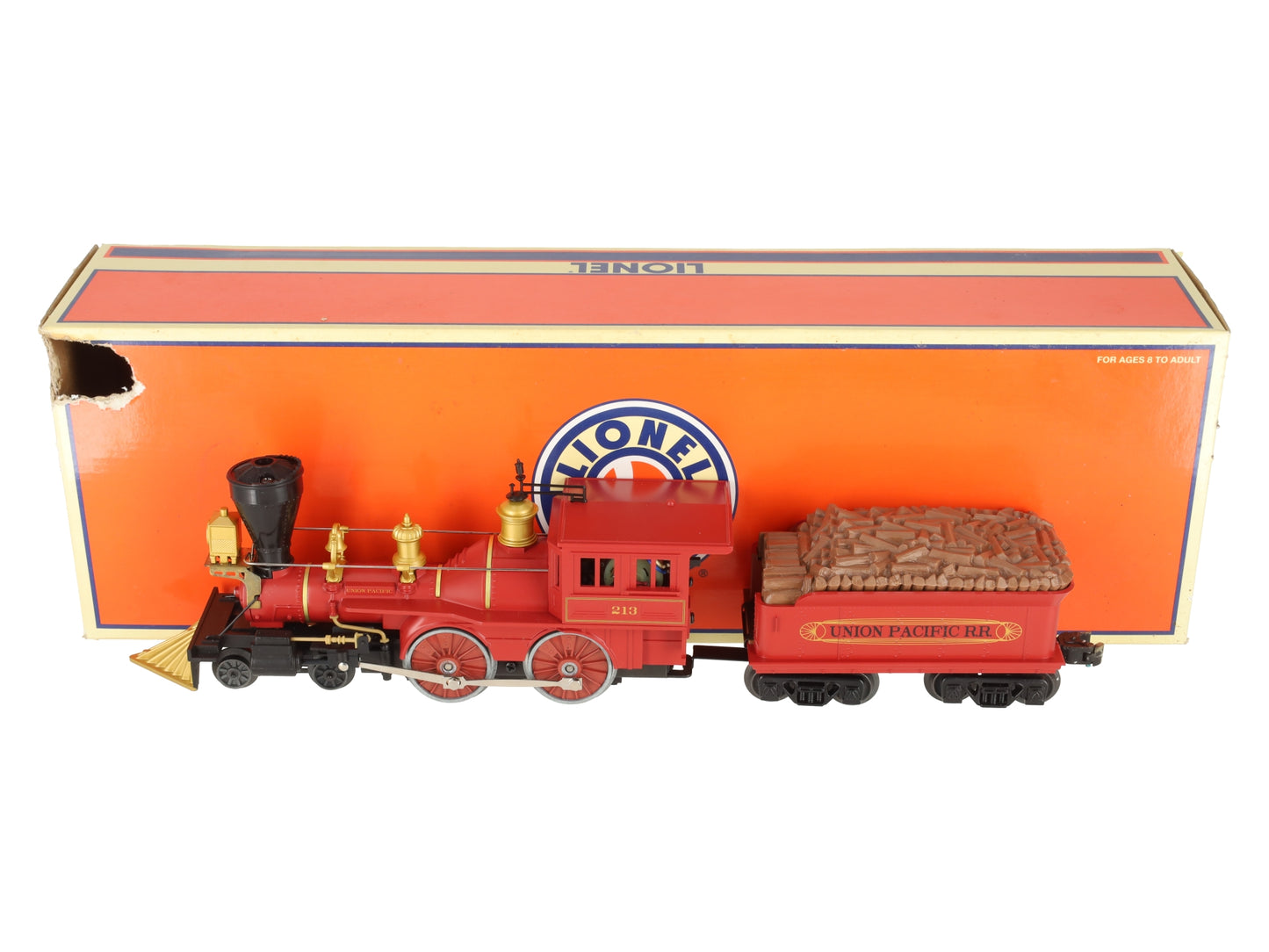 Lionel 6-18723 O Union Pacific 4-4-0 General Steam Locomotive & Tender #213 VG/Box