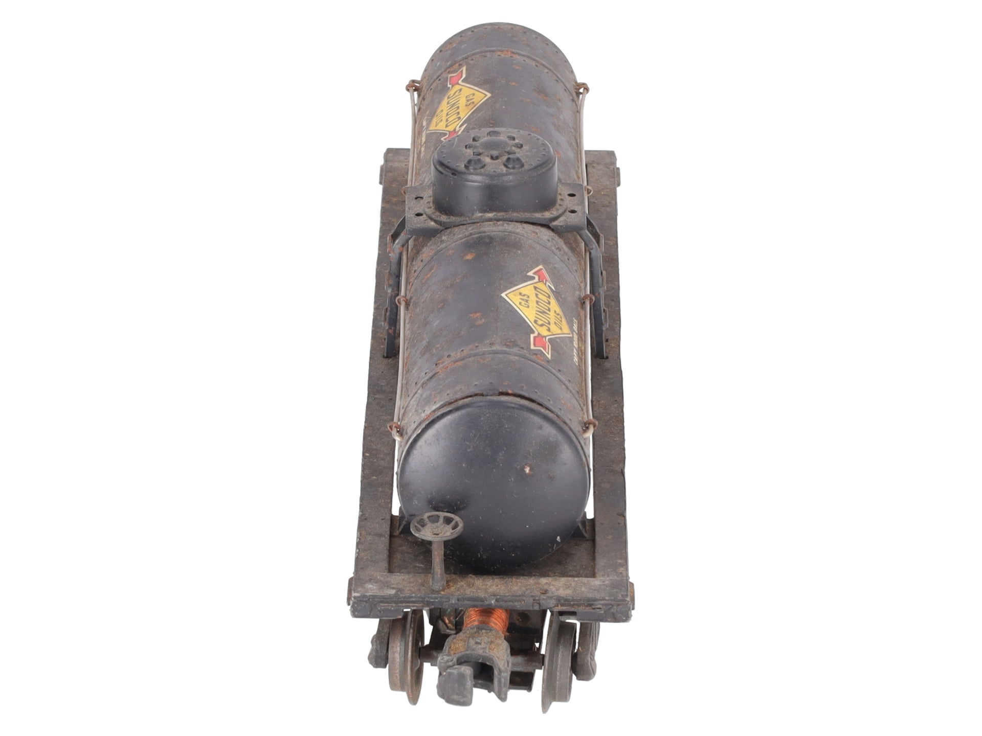 Lionel 2855 Vintage O Gauge Postwar Sunoco Black Semi-Scale Tank Car VG