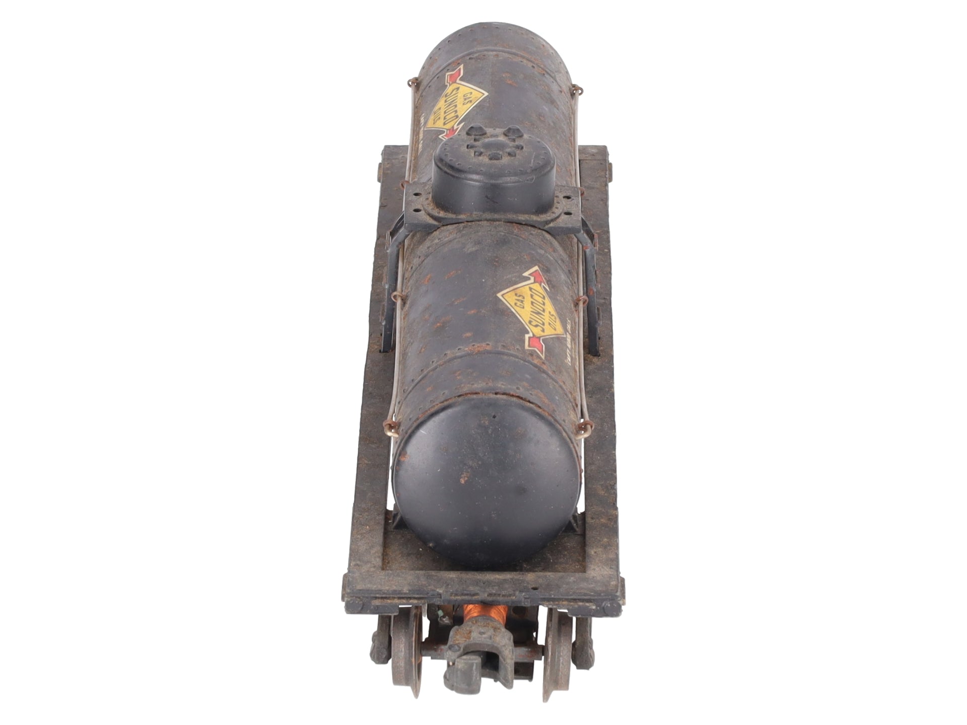 Lionel 2855 Vintage O Gauge Postwar Sunoco Black Semi-Scale Tank Car VG