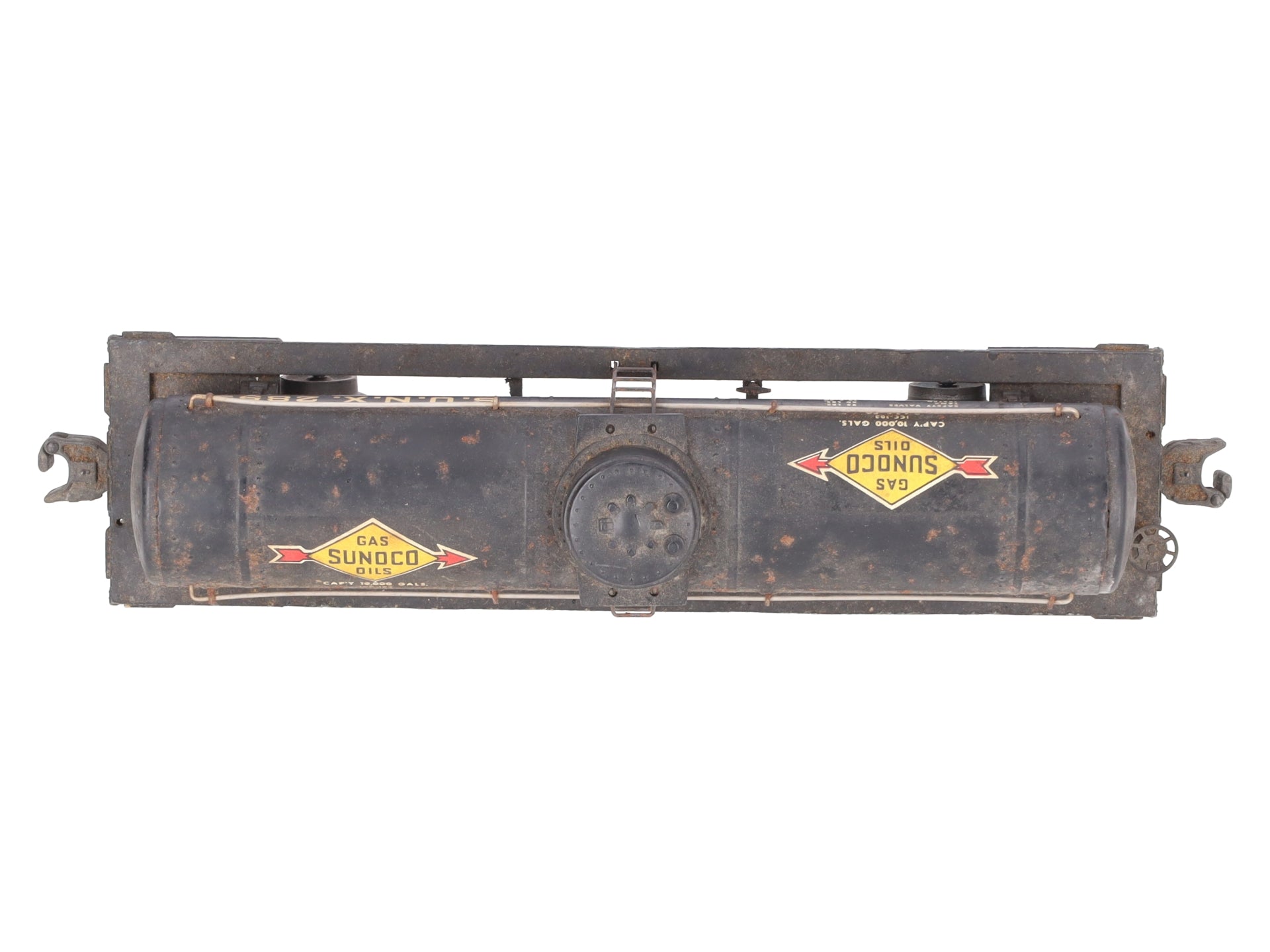 Lionel 2855 Vintage O Gauge Postwar Sunoco Black Semi-Scale Tank Car VG