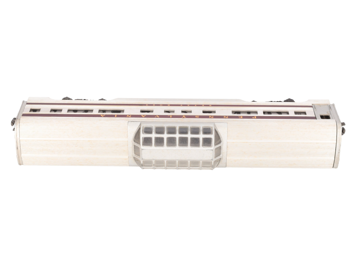 Lionel 2542 Vintage O Pennsylvania Betsy Ross Aluminum Vista Dome Car VG
