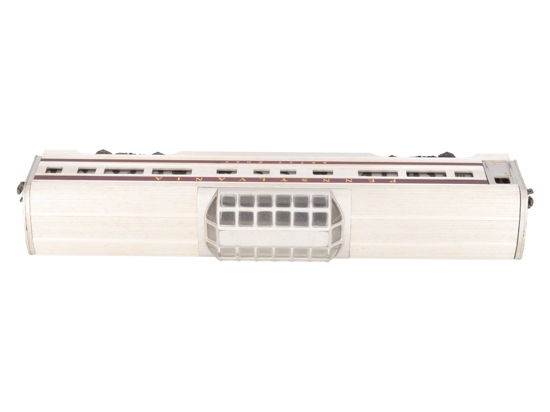 Lionel 2542 Vintage O Pennsylvania Betsy Ross Aluminum Vista Dome Car VG