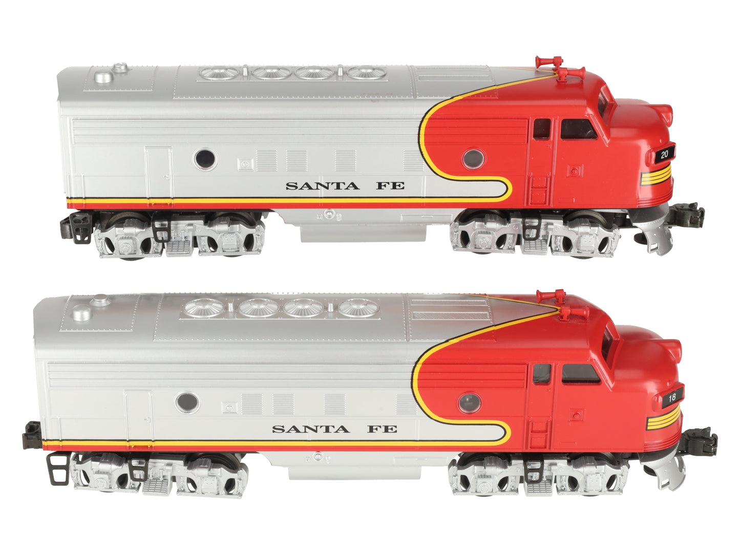 Williams F7-120 O Gauge Santa Fe "War Bonnet" F-7AA Diesel Locomotive Set #20/18 EX/Box