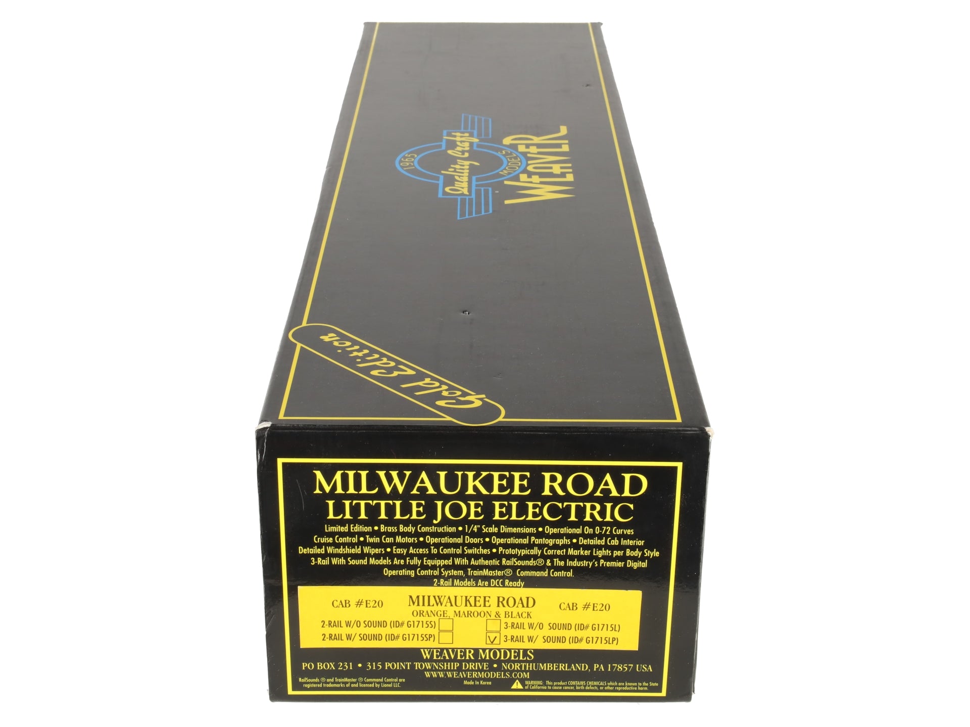 Weaver G1715LP O Gauge BRASS Milwaukee Road Little Joe Electric Locomotive #E20 EX/Box