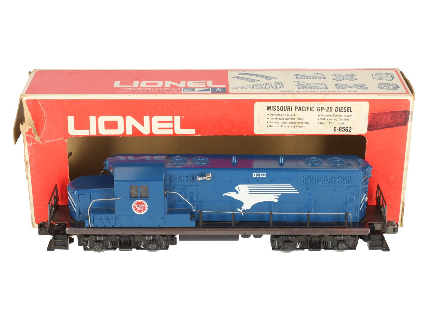 Lionel 6-8562 O Gauge Missouri Pacific GP-20 Diesel Locomotive #8562 EX/Box