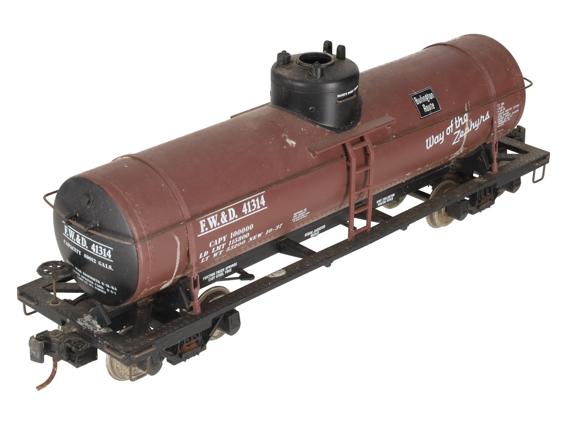 Aristo-Craft 41314 G Scale CBQ Single Dome Tank Car/Box