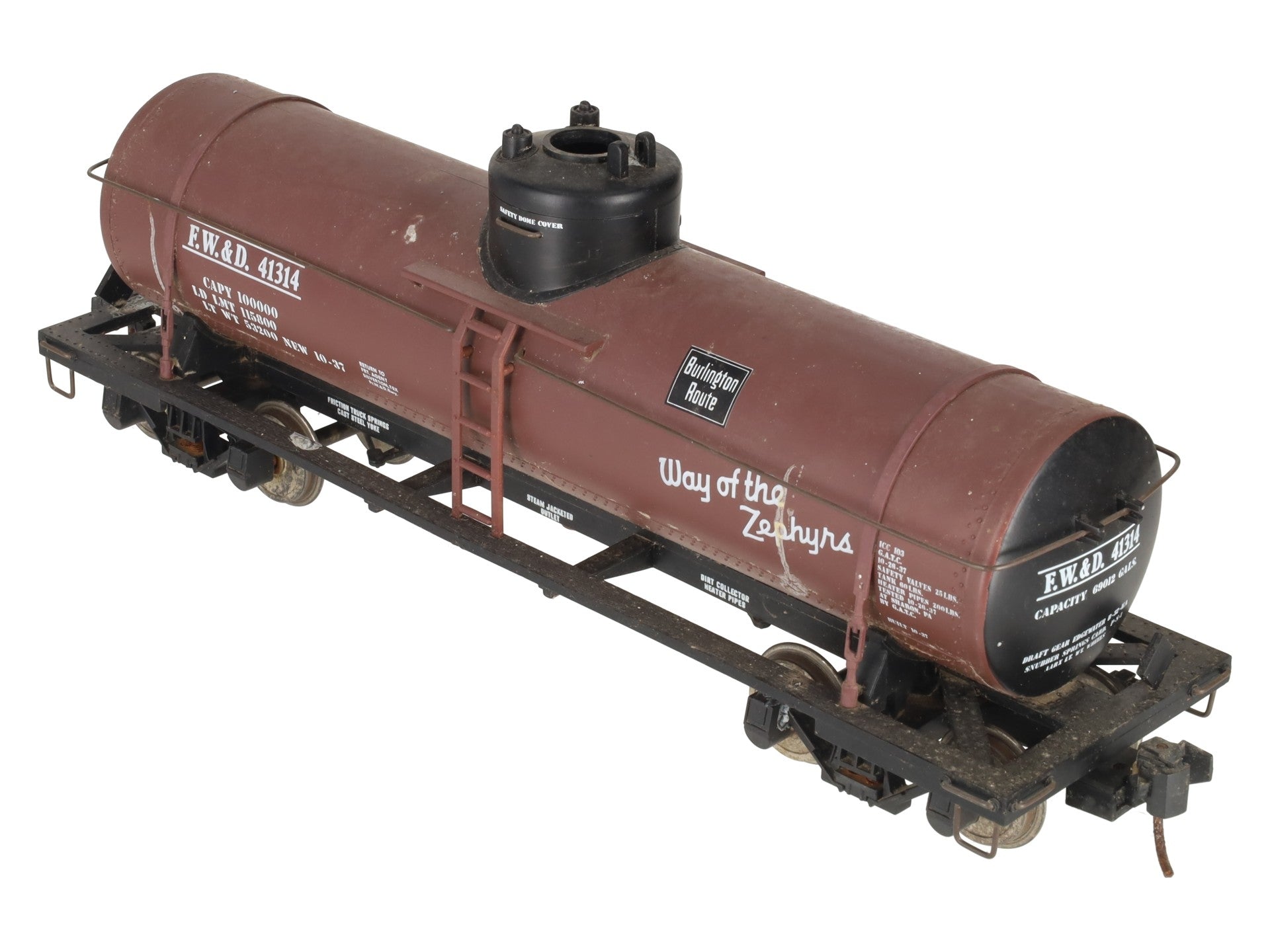 Aristo-Craft 41314 G Scale CBQ Single Dome Tank Car/Box