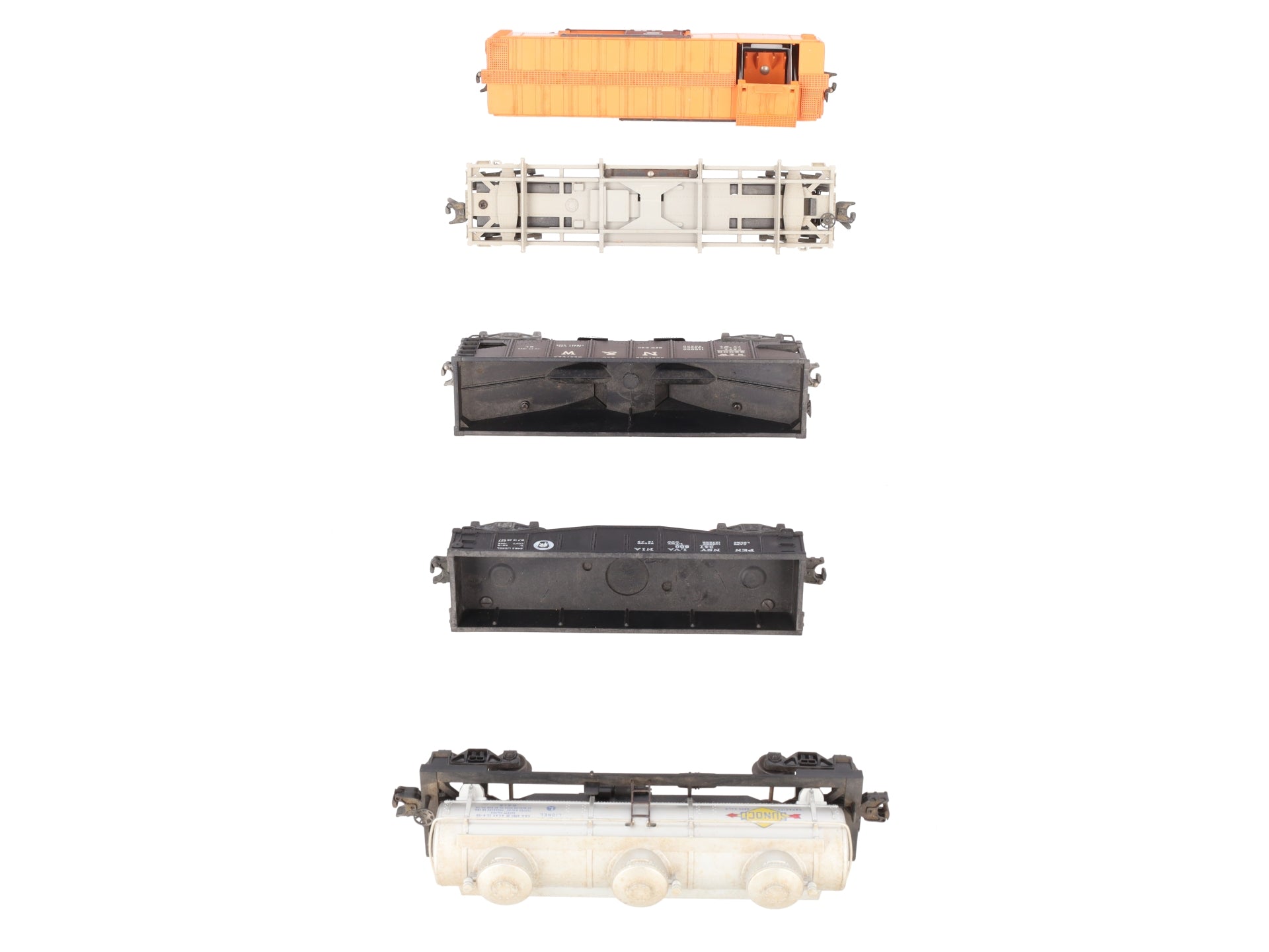 Lionel Vintage O Freight Cars: 6352, 3361-55, 3456, 6415, 2452 [5] VG