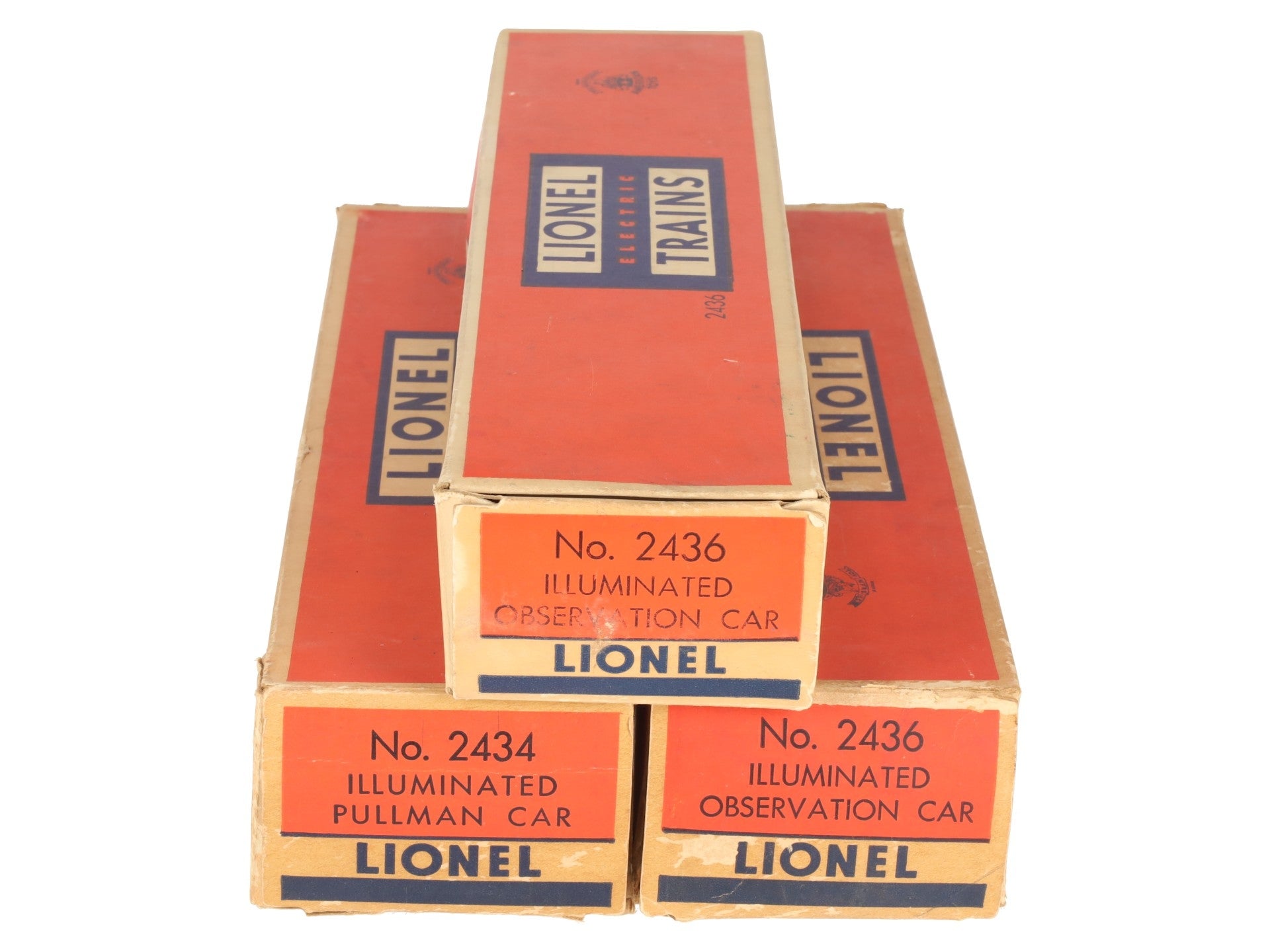 Lionel 2434/2436 Vintage O Lionel Lines Illuminated Passenger Cars [3] VG/Box