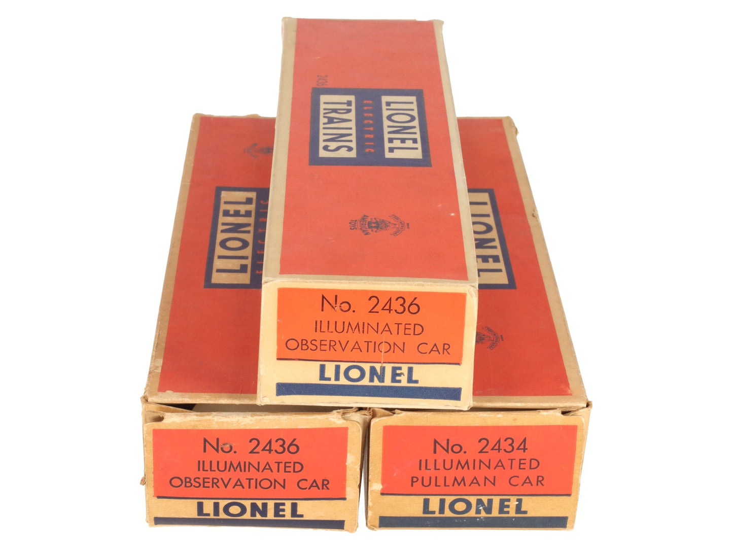 Lionel 2434/2436 Vintage O Lionel Lines Illuminated Passenger Cars [3] VG/Box