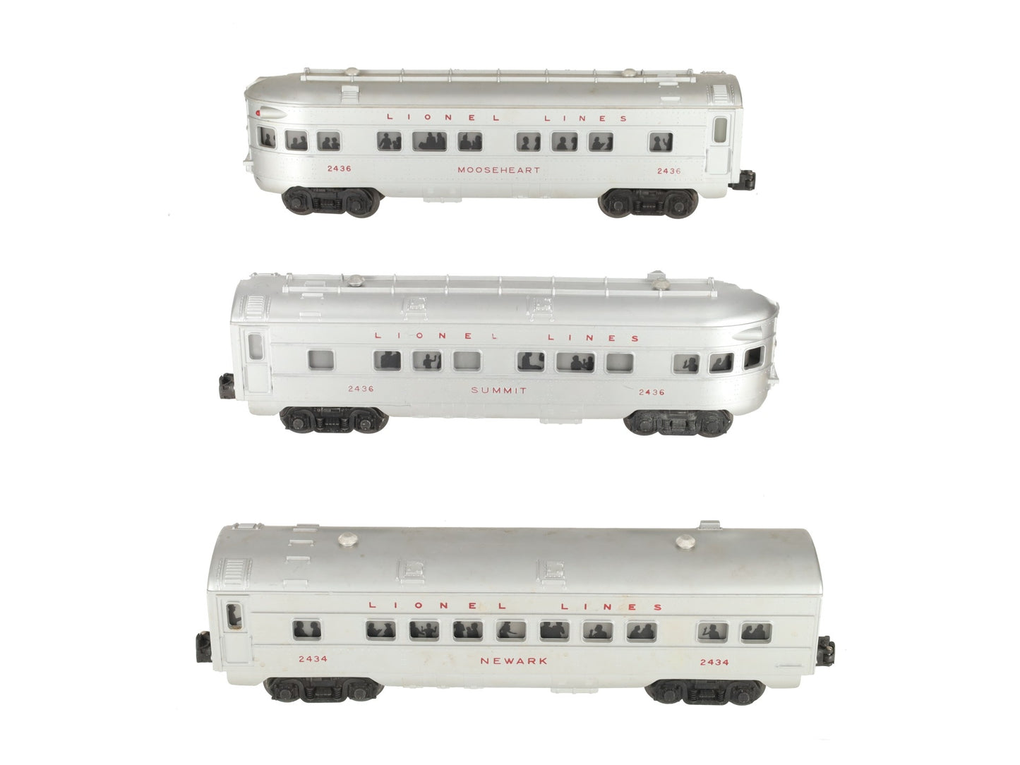 Lionel 2434/2436 Vintage O Lionel Lines Illuminated Passenger Cars [3] VG/Box