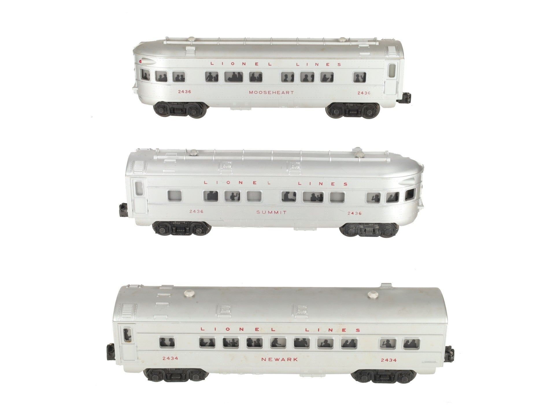Lionel 2434/2436 Vintage O Lionel Lines Illuminated Passenger Cars [3] VG/Box
