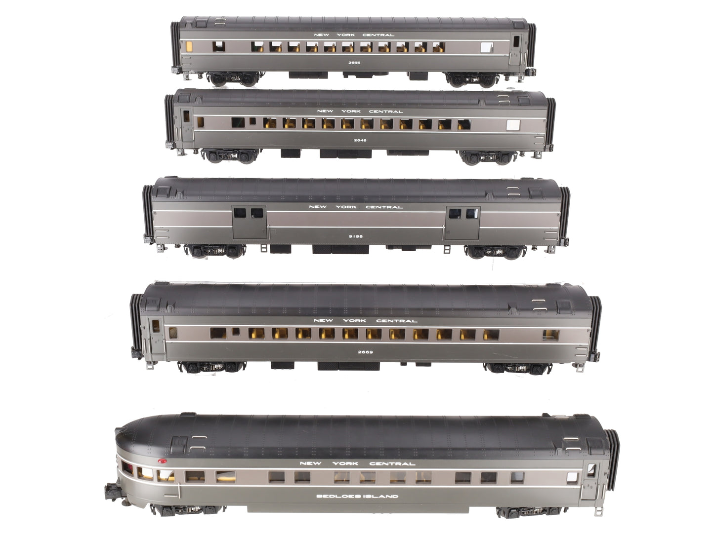 MTH 20-65044 O New York Central 70' Streamlined Passenger Car Set (Set of 5) EX/Box