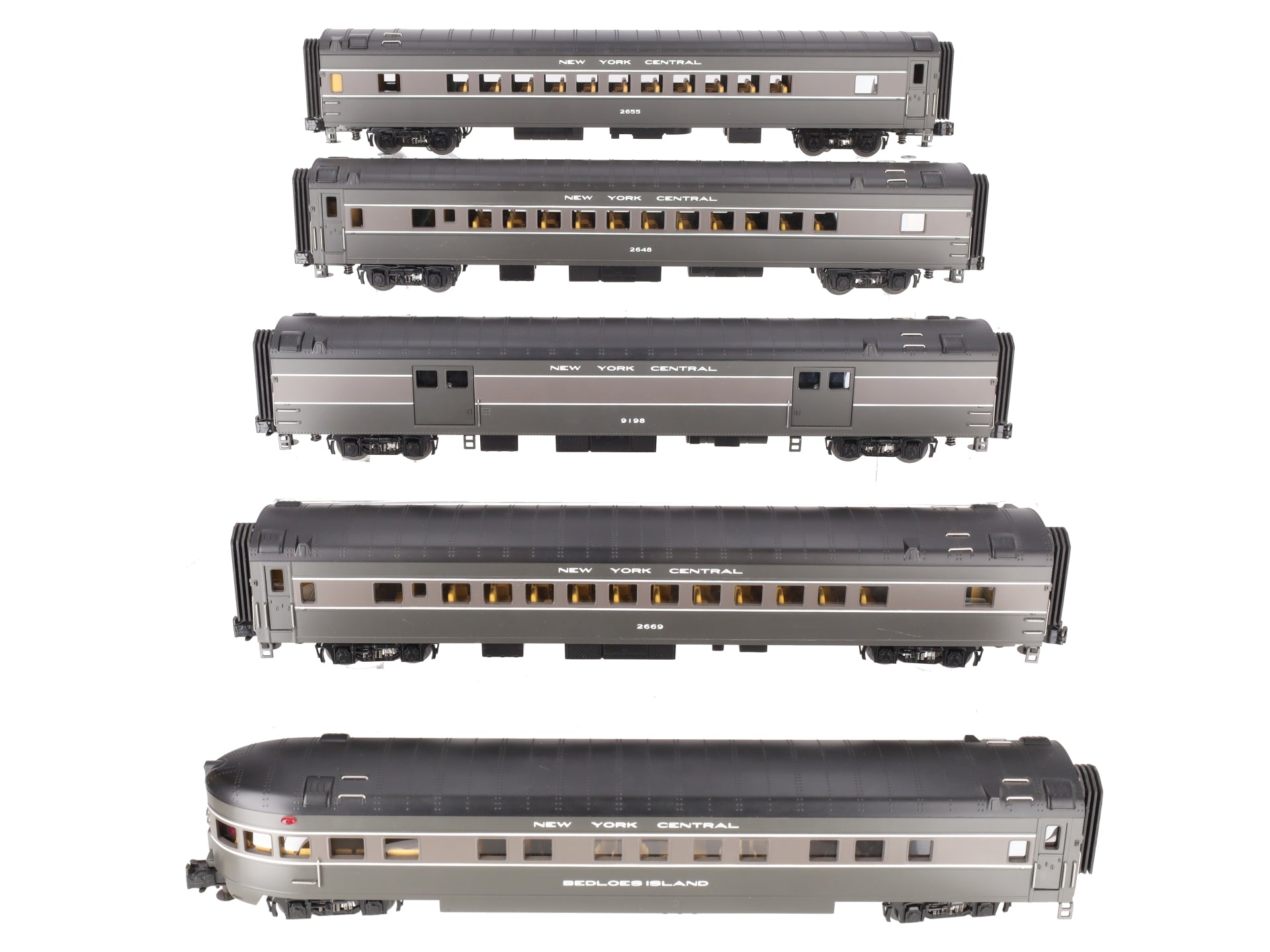 MTH 20-65044 O New York Central 70' Streamlined Passenger Car Set (Set of 5) EX/Box
