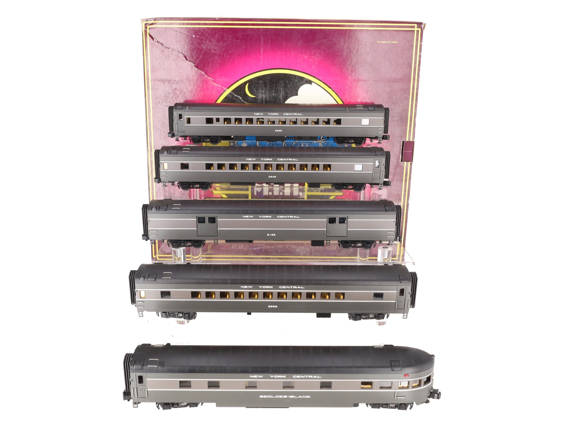 MTH 20-65044 O New York Central 70' Streamlined Passenger Car Set (Set of 5) EX/Box