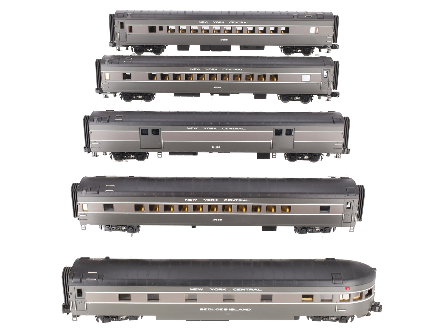 MTH 20-65044 O New York Central 70' Streamlined Passenger Car Set (Set of 5) EX/Box
