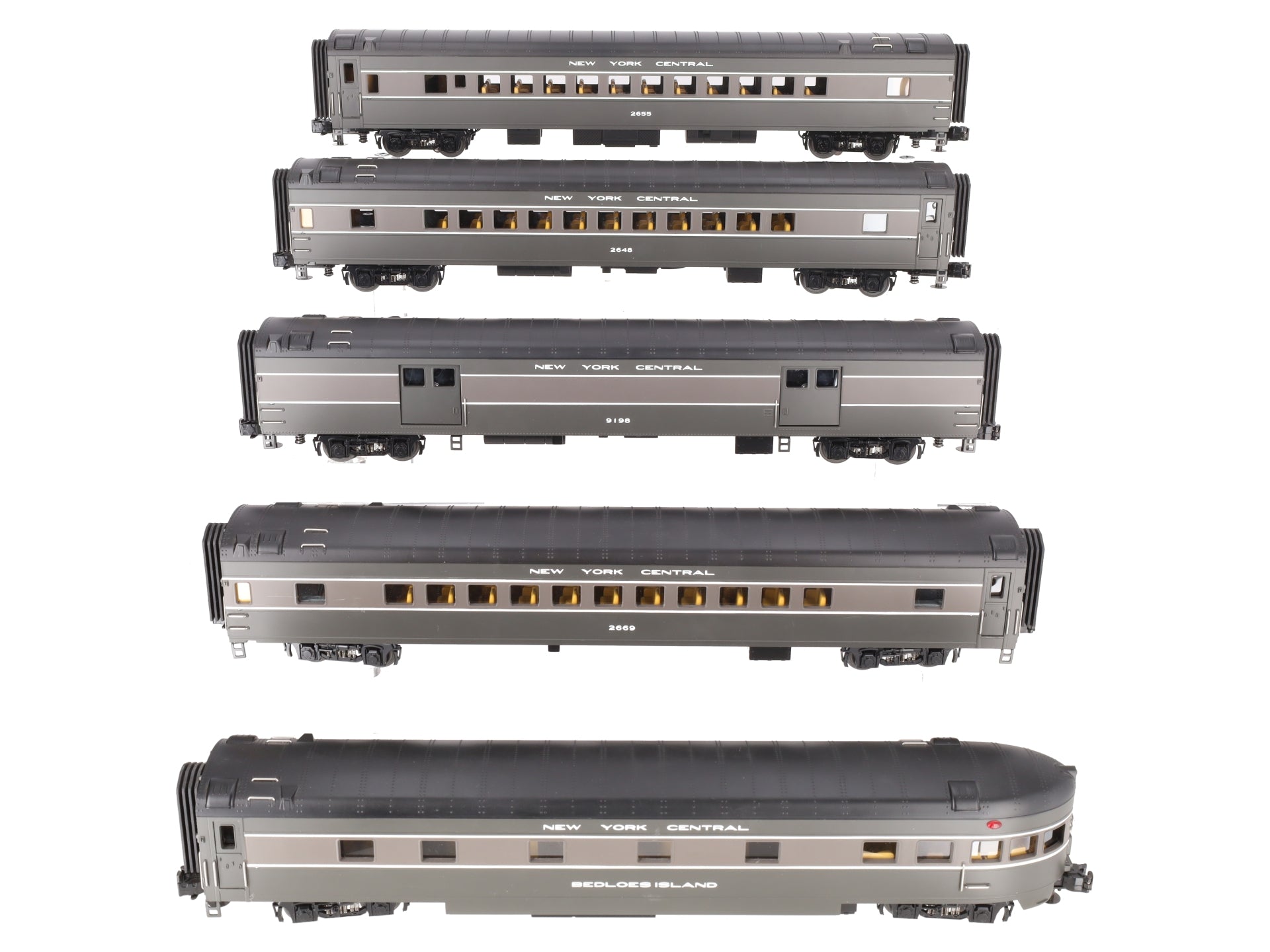 MTH 20-65044 O New York Central 70' Streamlined Passenger Car Set (Set of 5) EX/Box