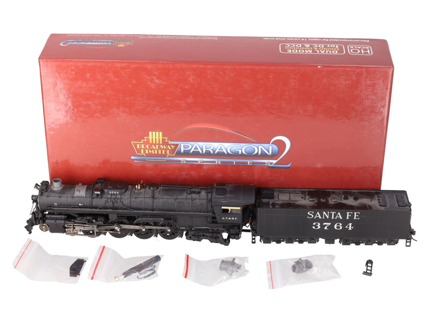 Broadway Limited 2515 HO ATSF 4-8-4 Northern Steam Loco w/DCC & Paragon2™ #3764 EX/Box