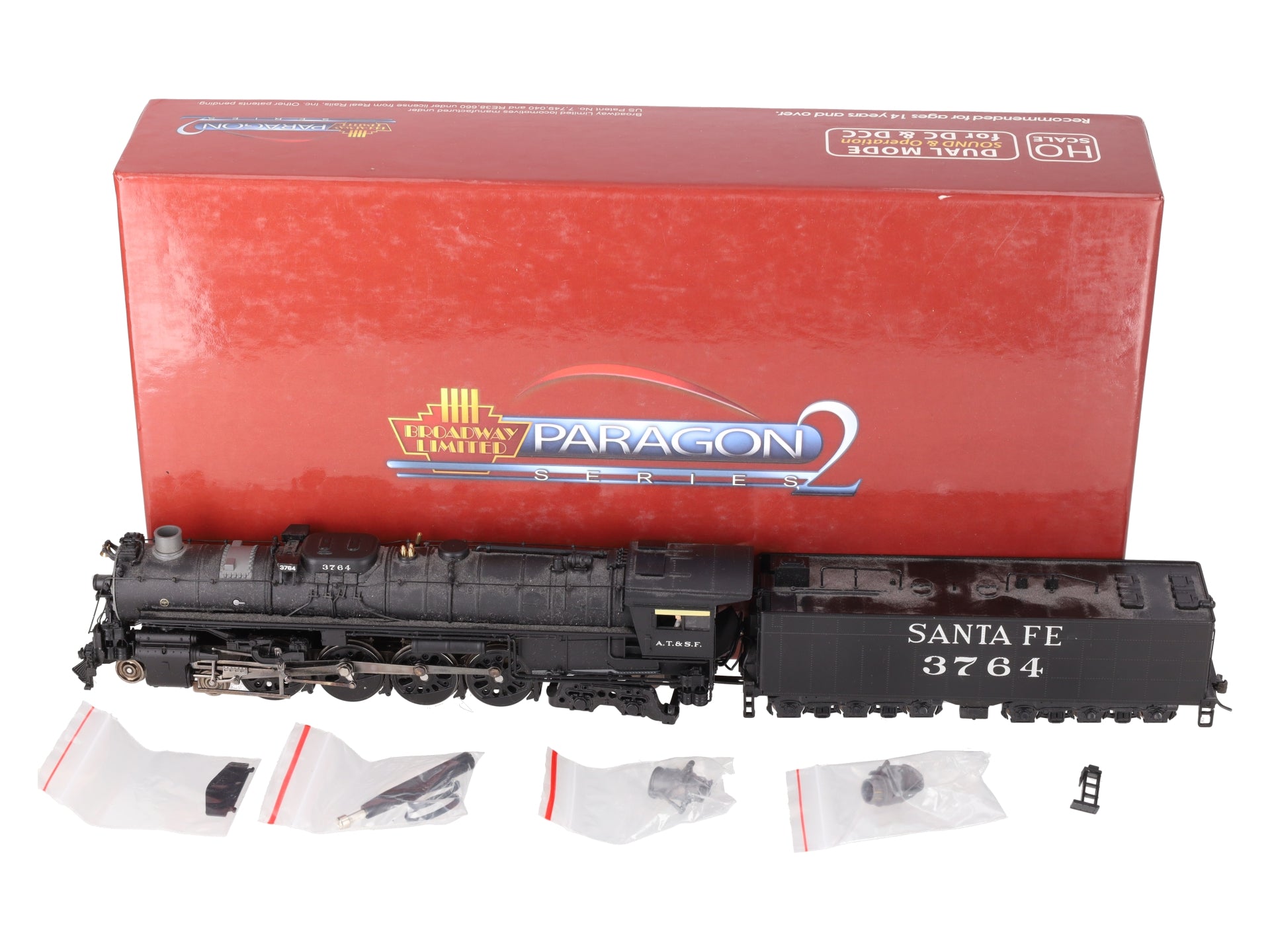 Broadway Limited 2515 HO ATSF 4-8-4 Northern Steam Loco w/DCC & Paragon2™ #3764 EX/Box