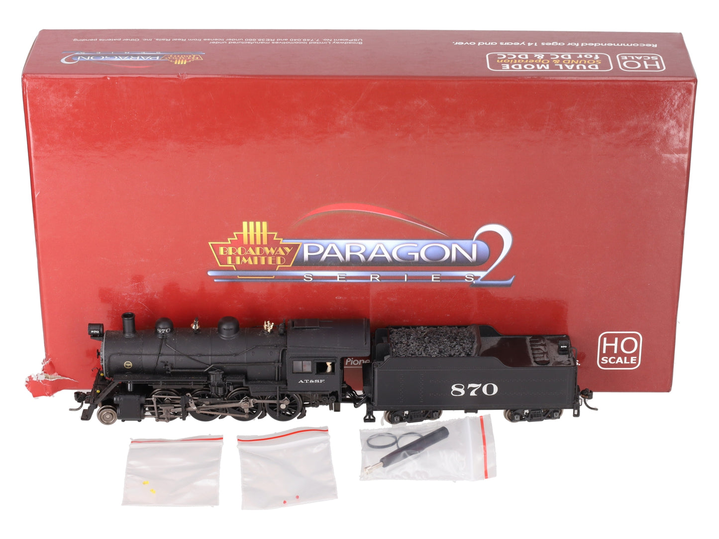 Broadway Limited 2785 HO Santa Fe Baldwin 2-8-0 Consolidation #870 EX/Box