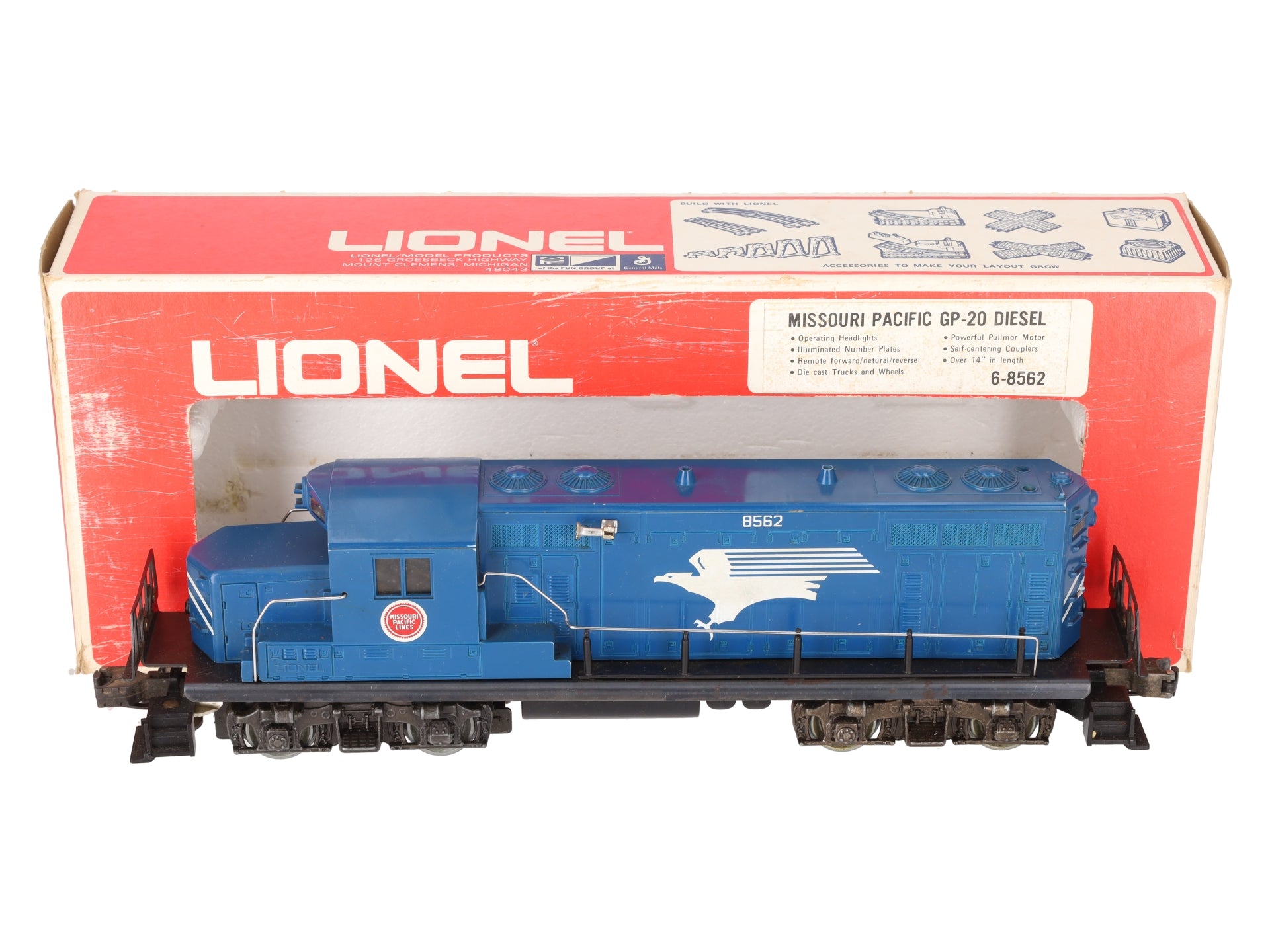 Lionel 6-8562 O Gauge Missouri Pacific GP-20 Diesel Locomotive #8562 VG/Box