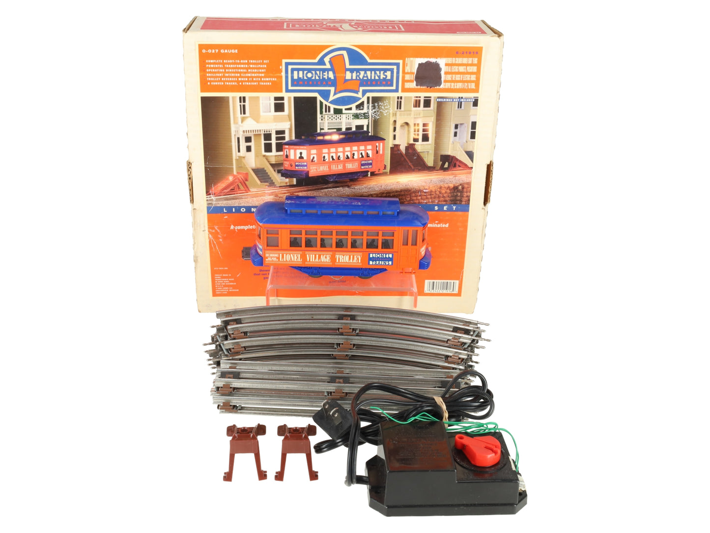 Lionel 6-21916 O Gauge Village Trolley Set VG/Box