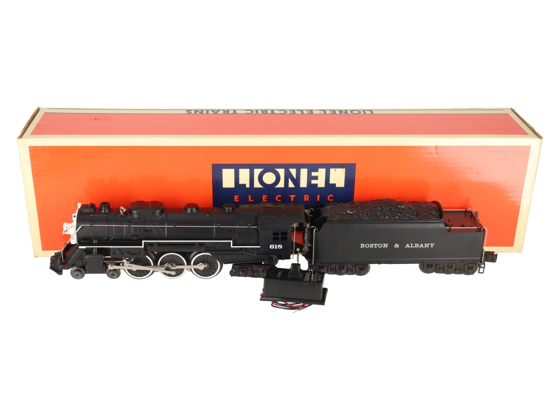 Lionel 6-18042 O Gauge B&A Hudson 4-6-4 Steam Locomotive & Tender #618 w/RS II EX/Box