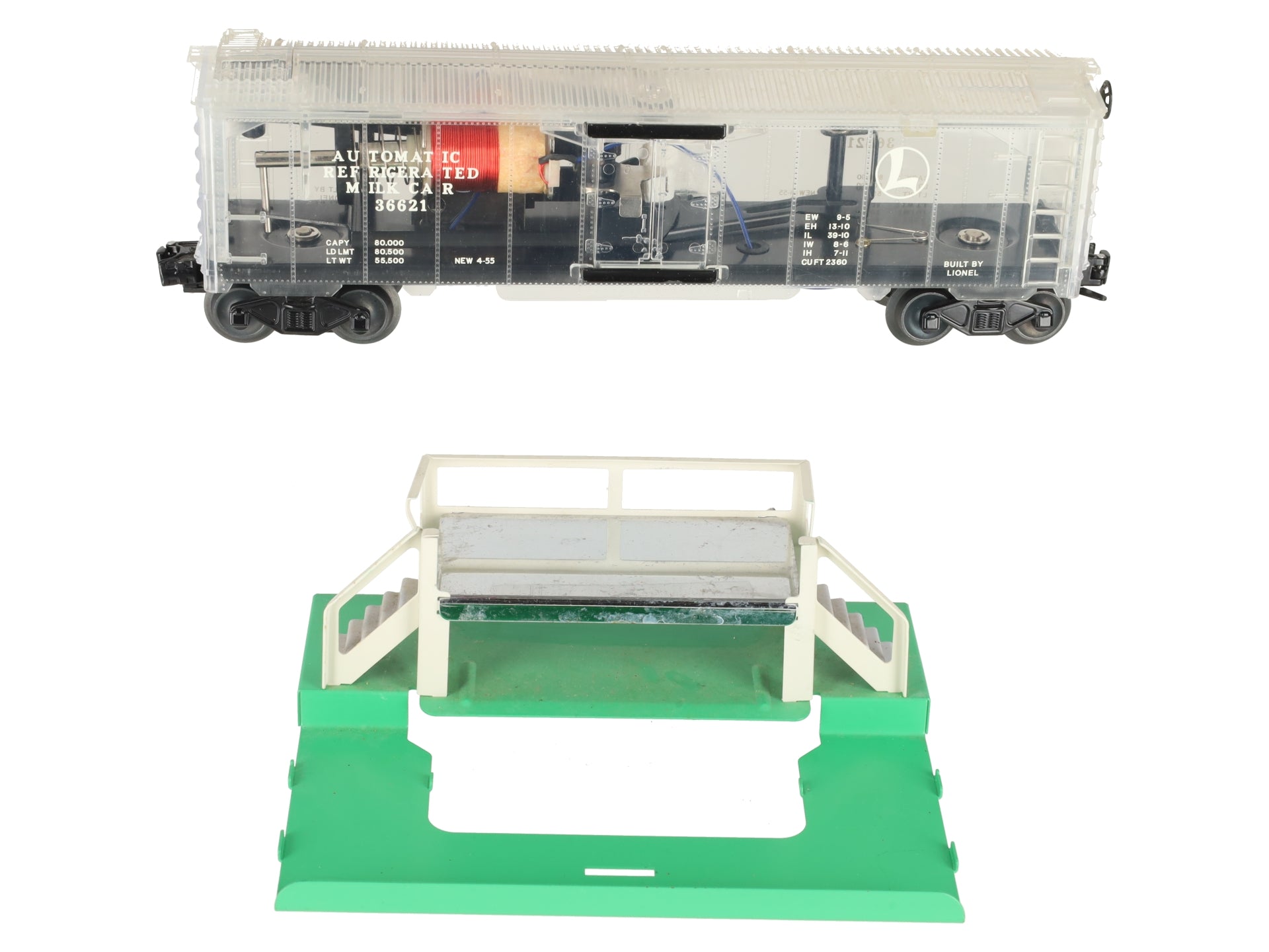 Lionel 6-29301 O Transparent Milk Car #36621 EX