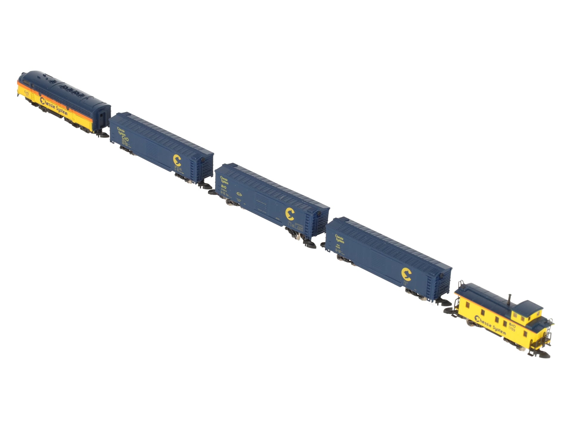 Marklin 8106 Z Scale Chessie System F7 Diesel Freight Train Set LN/Box