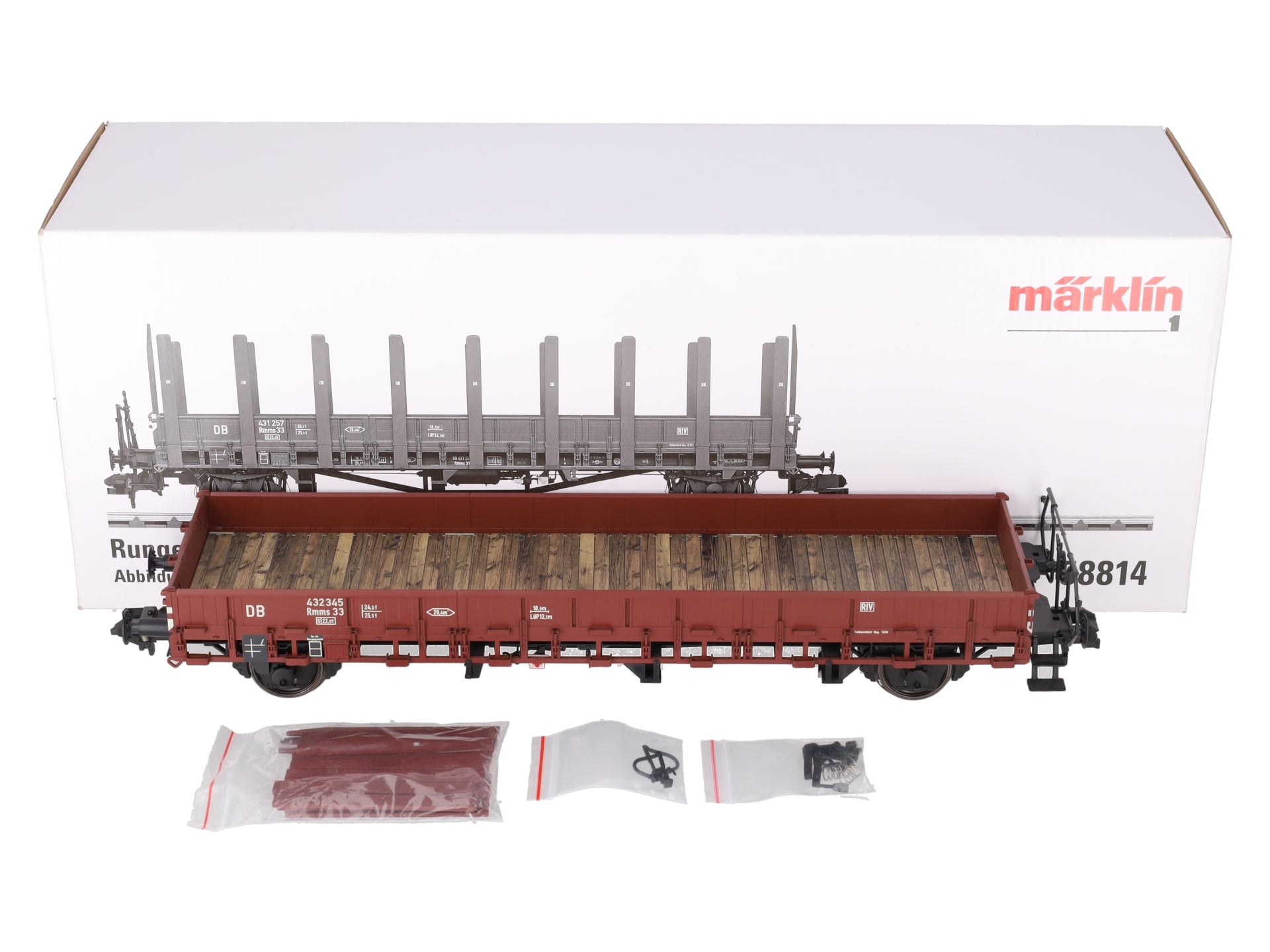 Marklin 58814 Gauge 1 DB Gondola w/ Side Stakes LN/Box