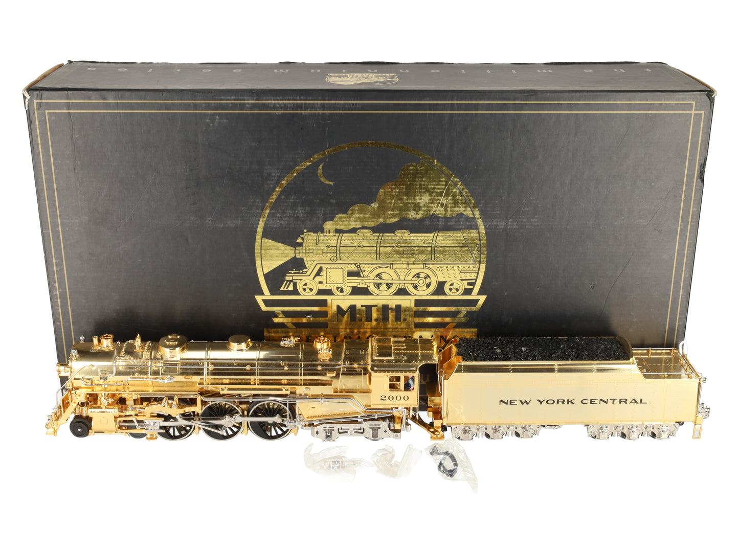 MTH 20-3040-1 O NYC Gold Plated Millennium J-1e Hudson Steam Loco & Tender w/PS1 EX/Box