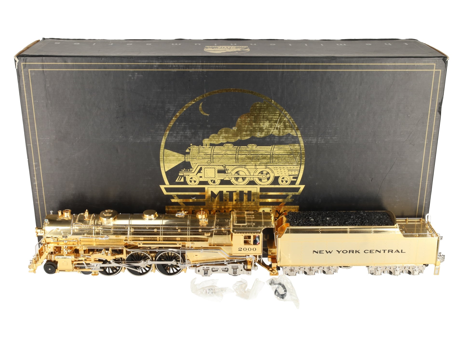 MTH 20-3040-1 O NYC Gold Plated Millennium J-1e Hudson Steam Loco & Tender w/PS1 EX/Box