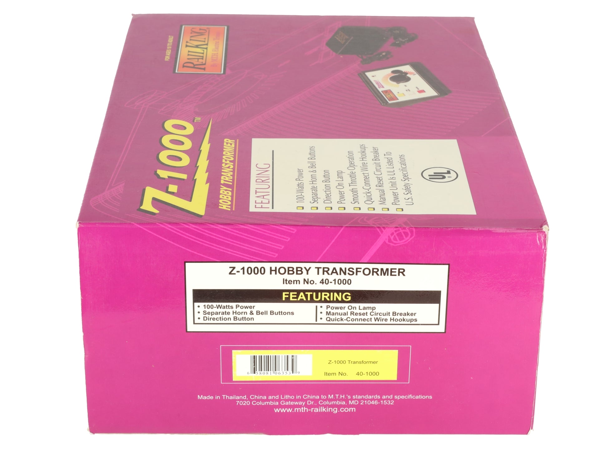 MTH 40-1000 O Z-1000 Hobby Transformer & Controller EX/Box