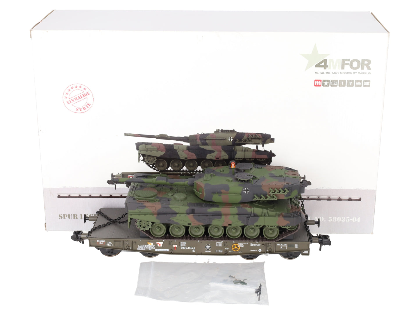 Marklin 58035-04 Gauge 1 Military Flatcar w/ Leopard 2A1 Tank Load LN/Box