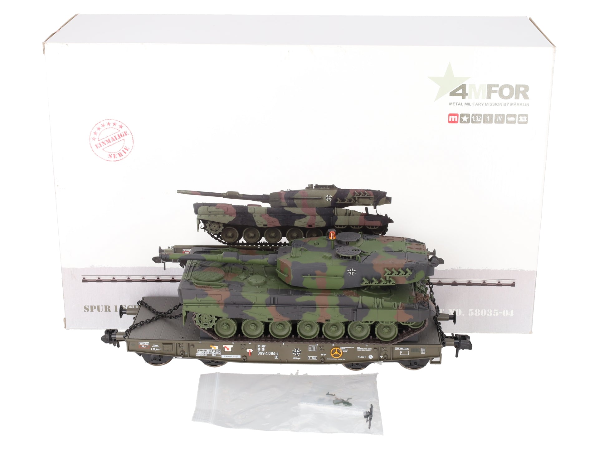 Marklin 58035-04 Gauge 1 Military Flatcar w/ Leopard 2A1 Tank Load LN/Box