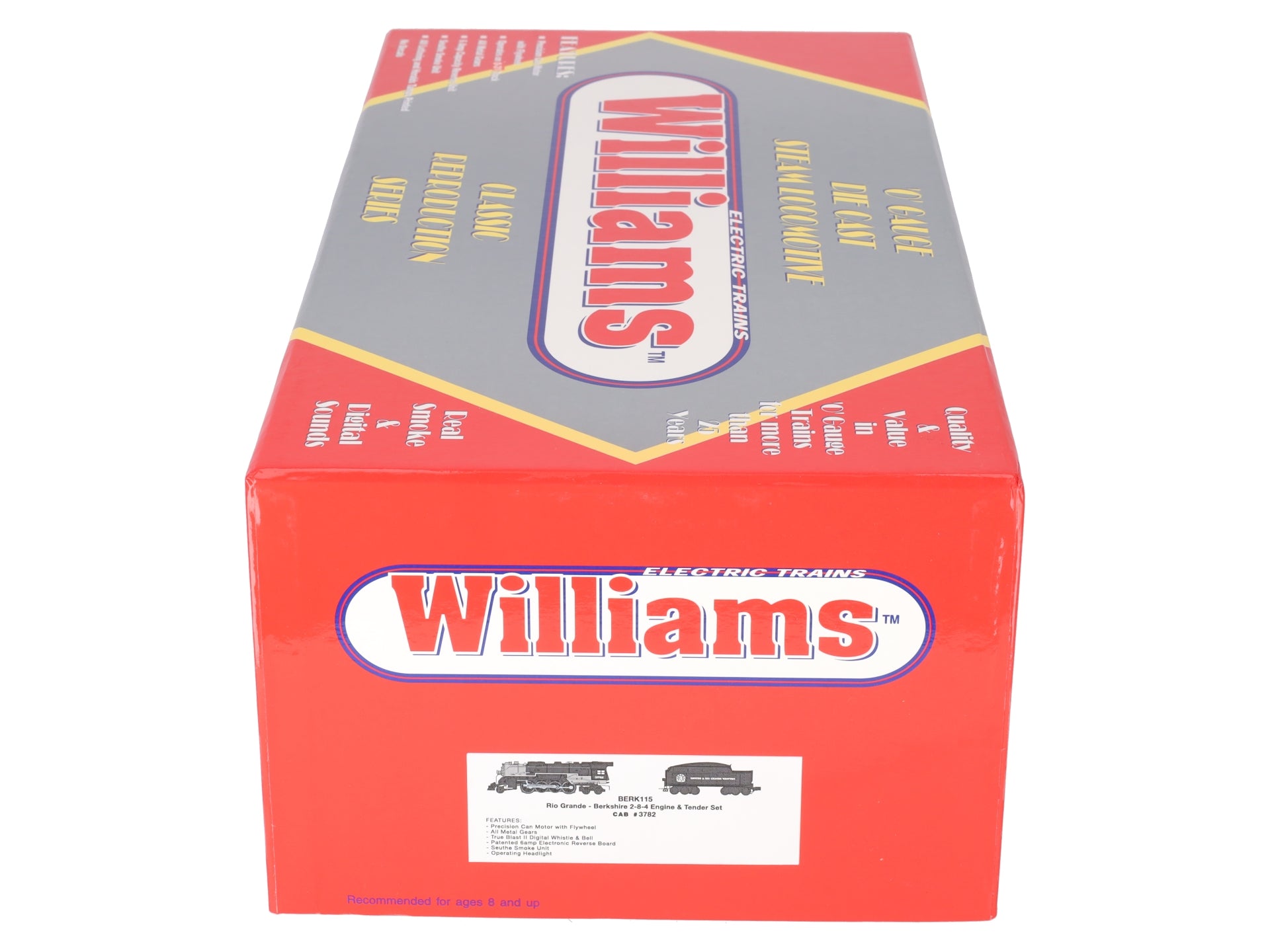 Williams BERK115 O Rio Grande Berkshire 2-8-4 Engine & Tender Set Cab #3782 LN/Box
