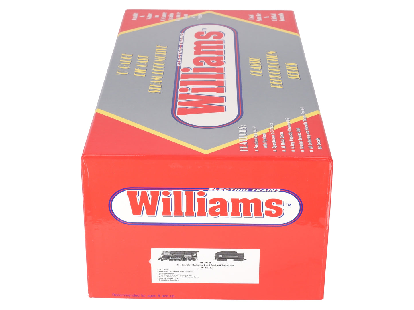 Williams BERK115 O Rio Grande Berkshire 2-8-4 Engine & Tender Set Cab #3782 LN/Box