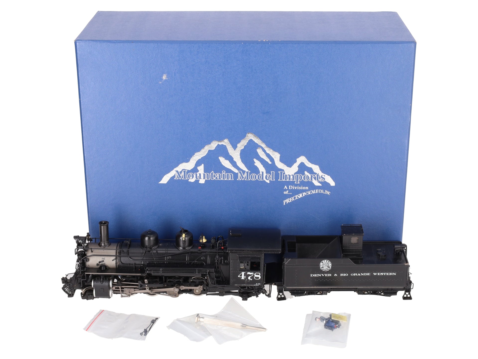Mountain Model Imports DC1031-1 On30 BRASS D&RGW K-28 2-8-2 Loco & Tender #478 EX/Box