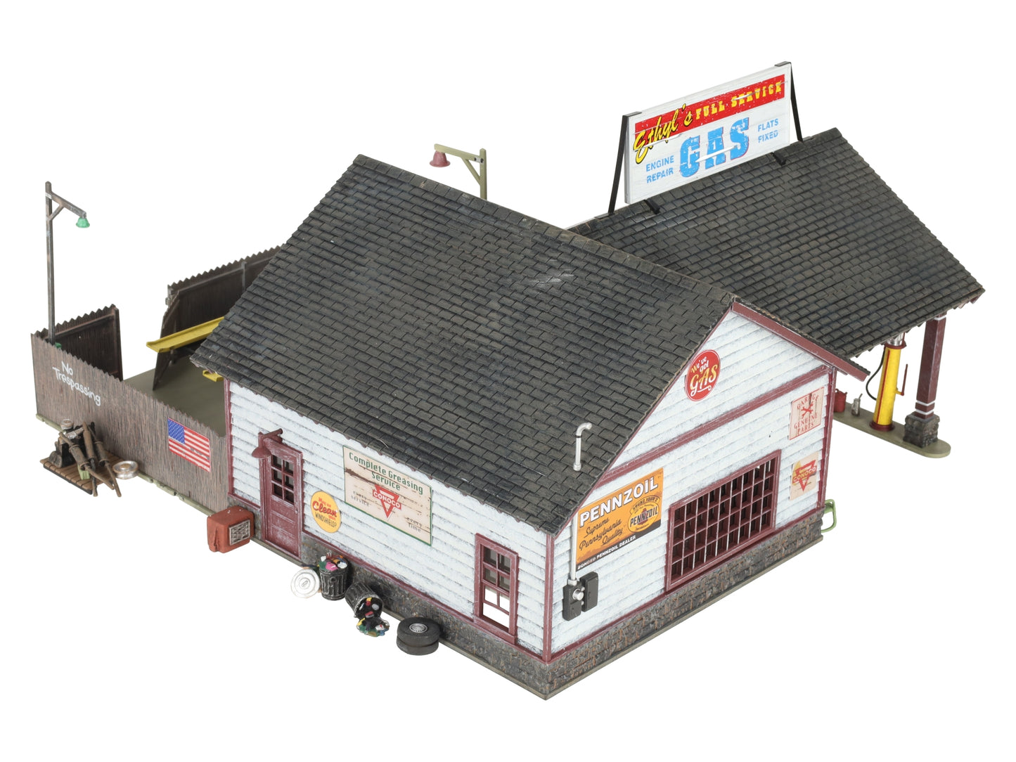 Woodland Scenics BR5849 O Built-&-Ready Ethyl's Gas & Service Building EX/Box