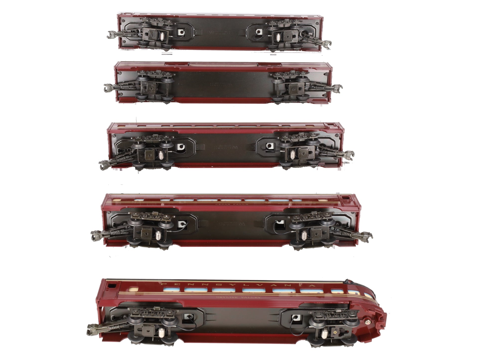 Williams 2802 O Gauge PRR Smooth Side Aluminum 5-Car Passenger Set EX/Box