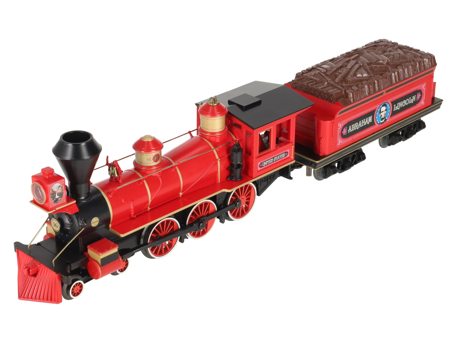 MTH 30-1591-1 O Abraham Lincoln 4-6-0 Ten Wheeler Steam Loco & Tender #16 w/PS3 EX/Box