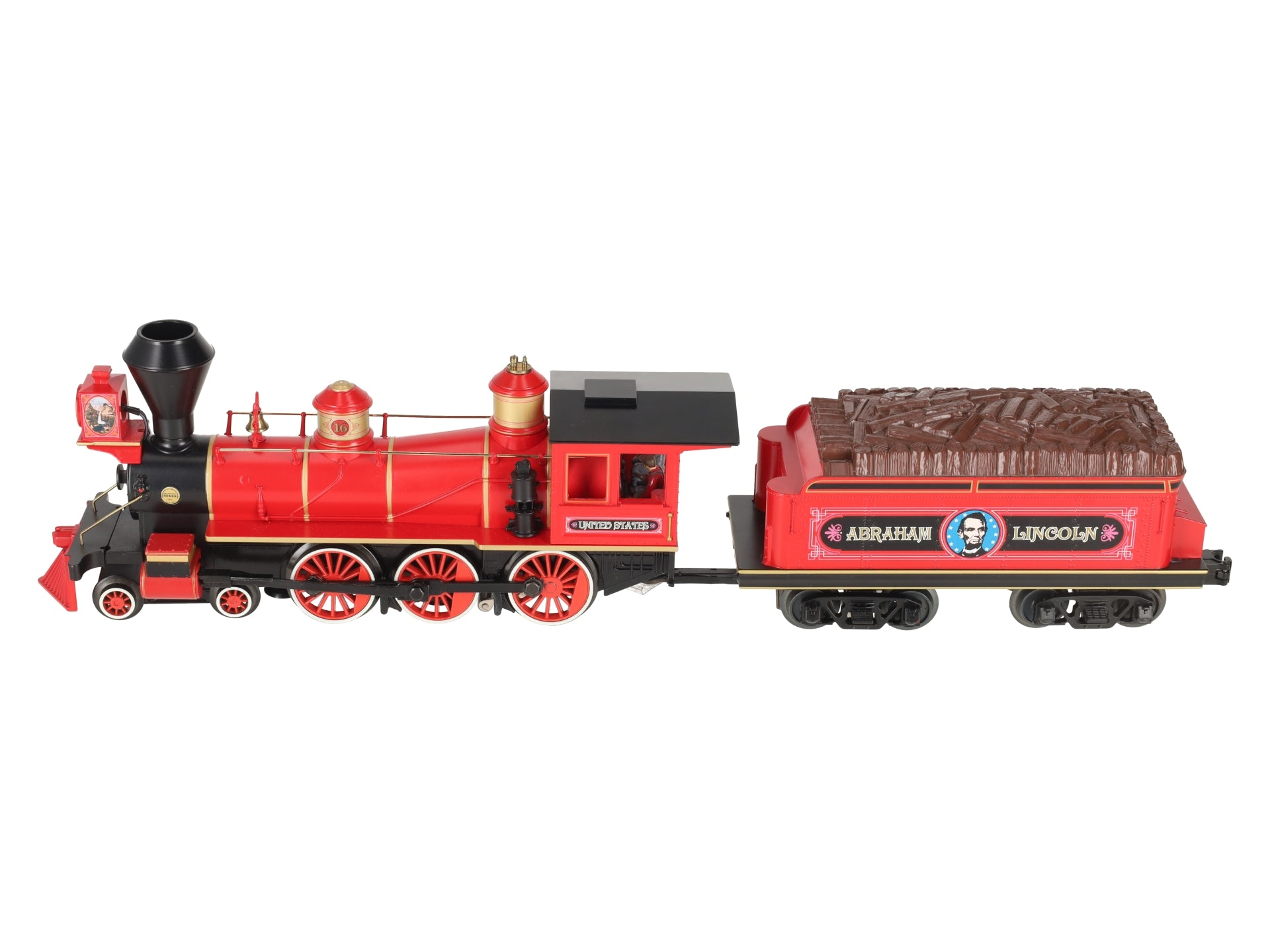 MTH 30-1591-1 O Abraham Lincoln 4-6-0 Ten Wheeler Steam Loco & Tender #16 w/PS3 EX/Box
