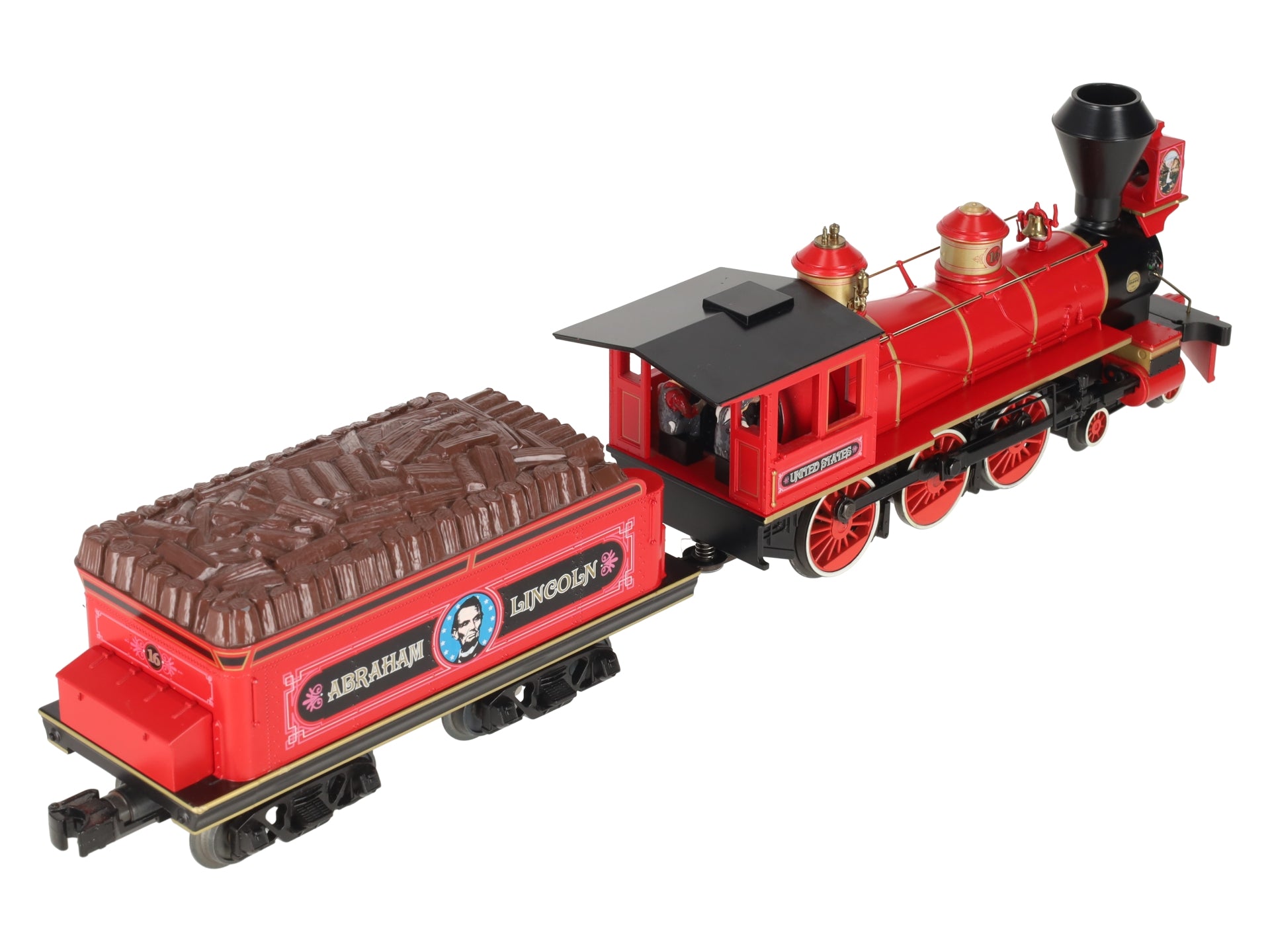 MTH 30-1591-1 O Abraham Lincoln 4-6-0 Ten Wheeler Steam Loco & Tender #16 w/PS3 EX/Box