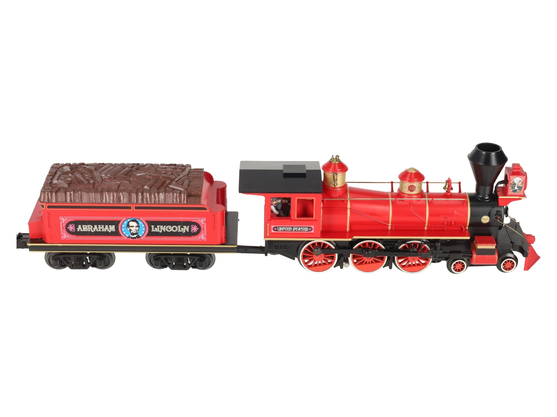 MTH 30-1591-1 O Abraham Lincoln 4-6-0 Ten Wheeler Steam Loco & Tender #16 w/PS3 EX/Box