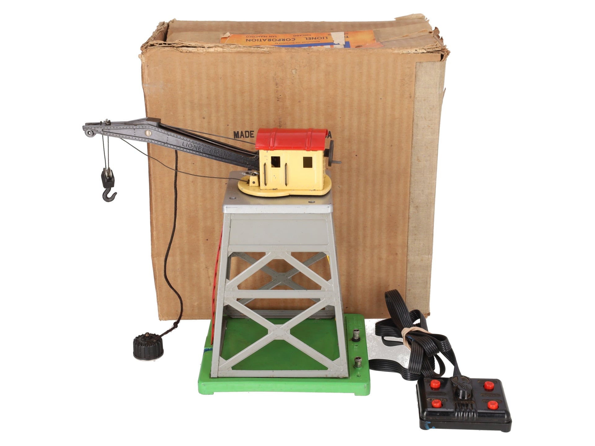Lionel 165 Vintage O Operating Gantry Crane with Electromagnet VG/Box