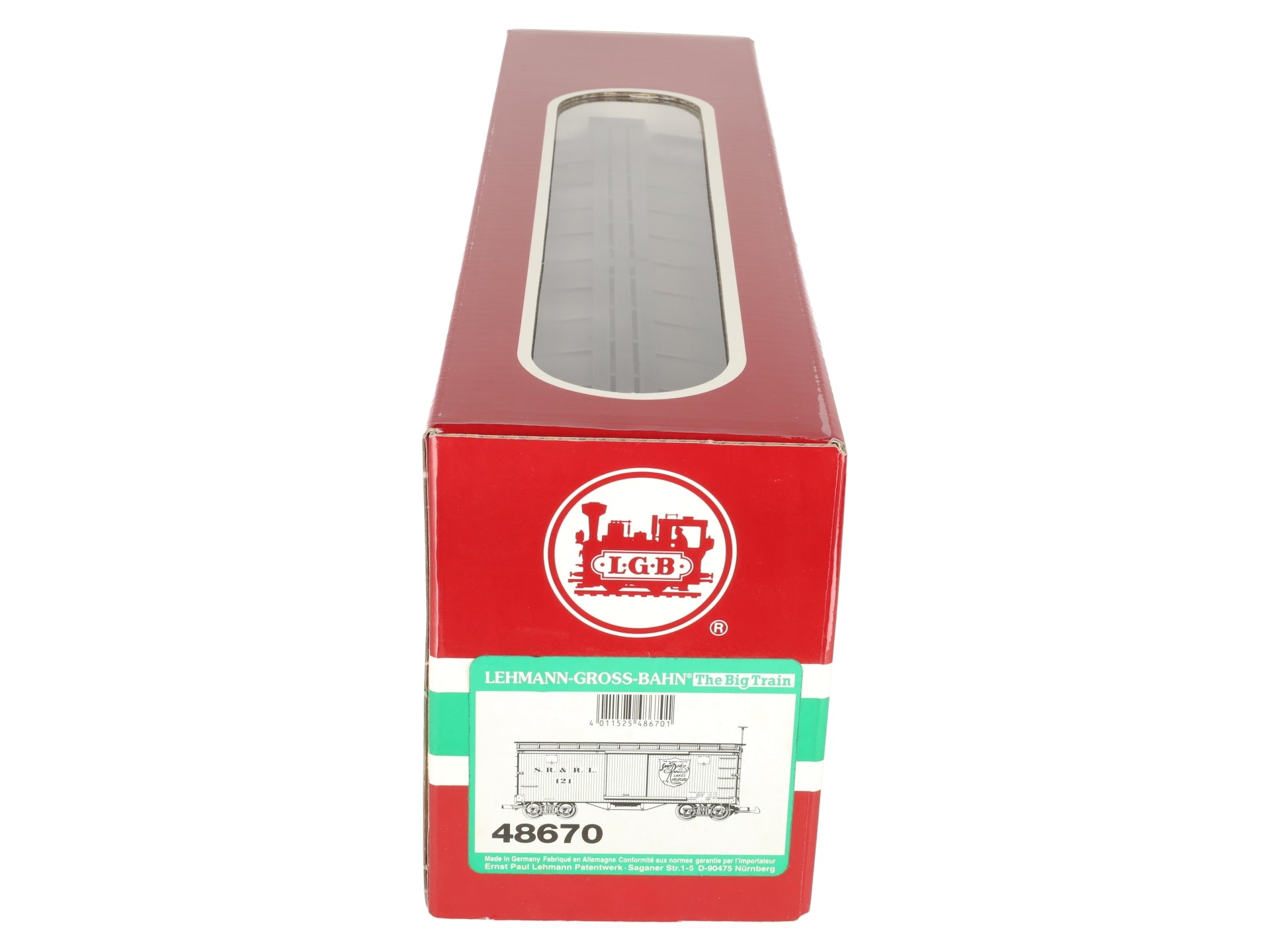 LGB 48670 G Scale Sandy River & Rangeley Lakes Boxcar #121 EX/Box