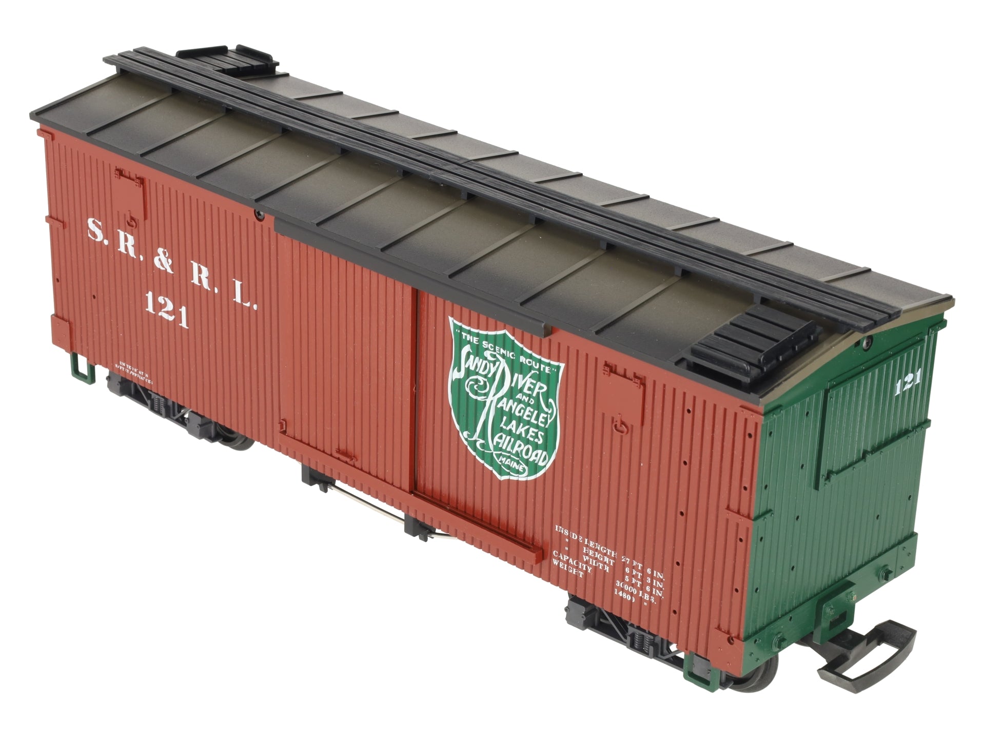 LGB 48670 G Scale Sandy River & Rangeley Lakes Boxcar #121 EX/Box