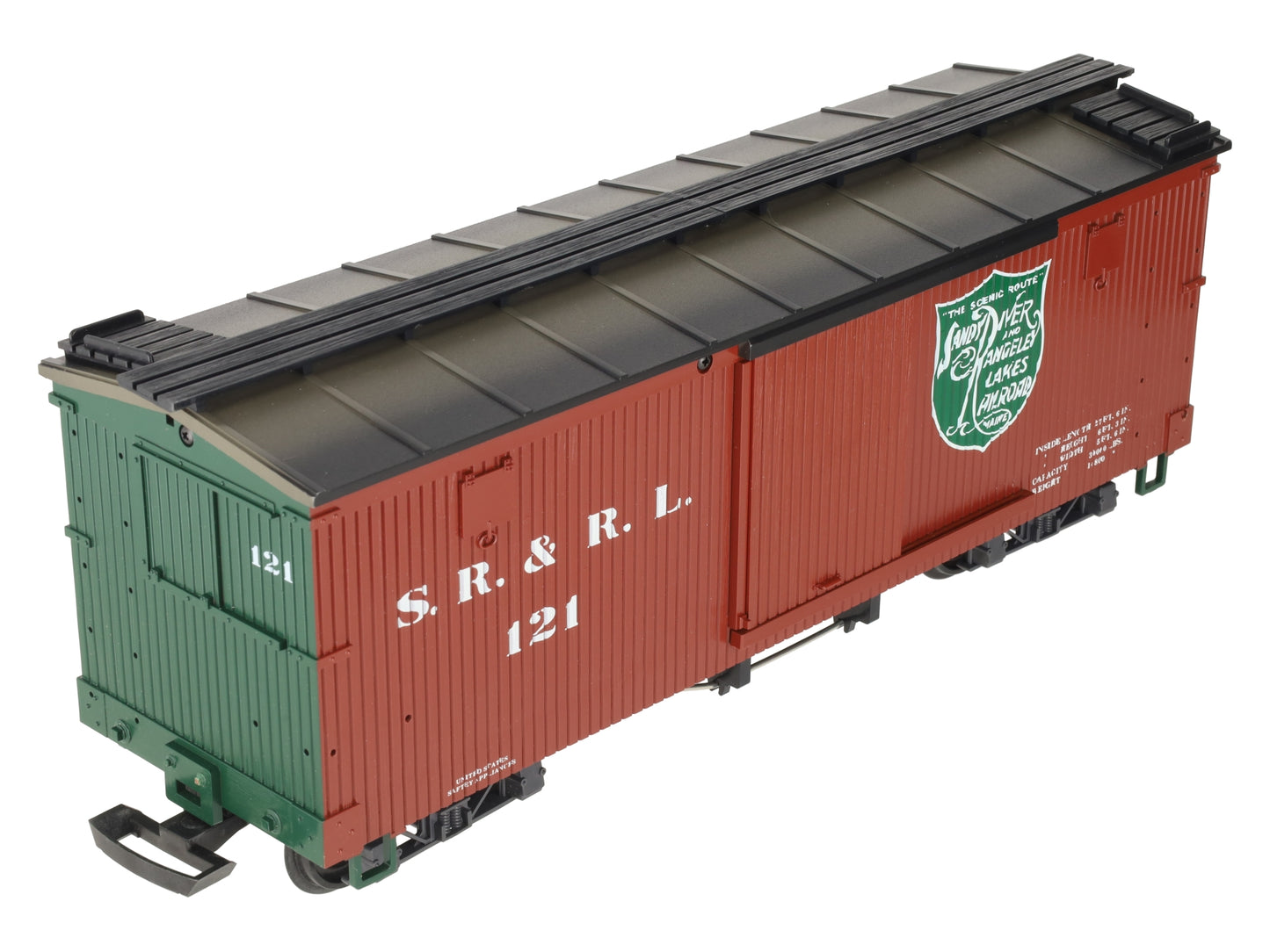 LGB 48670 G Scale Sandy River & Rangeley Lakes Boxcar #121 EX/Box
