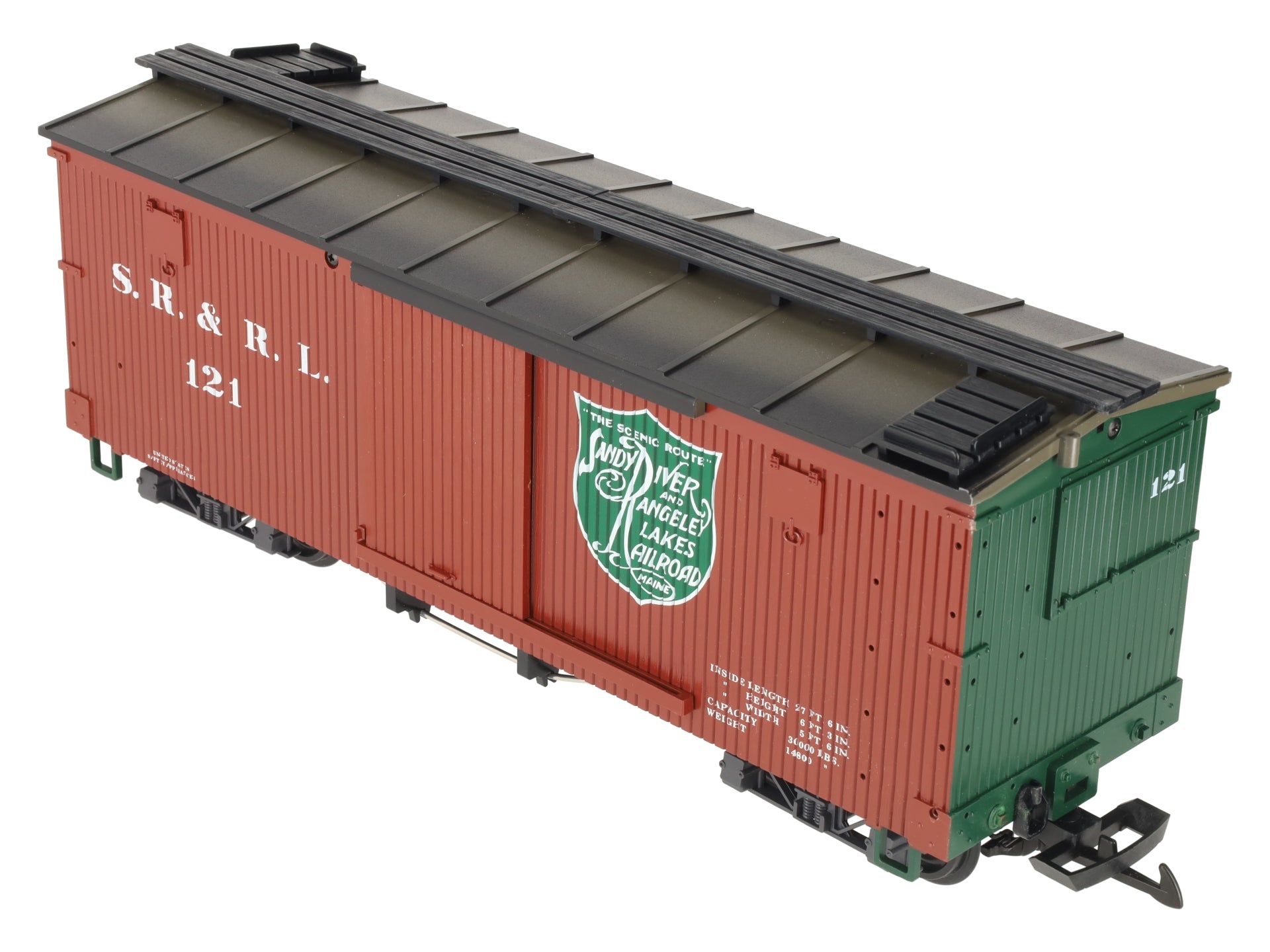 LGB 48670 G Scale Sandy River & Rangeley Lakes Boxcar #121 EX/Box
